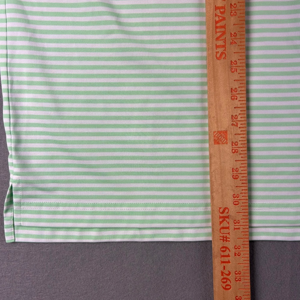 Donald Ross Polo Shirt Mens Large Green Striped Short Sleeve Golf Performance - Picture 4 of 7